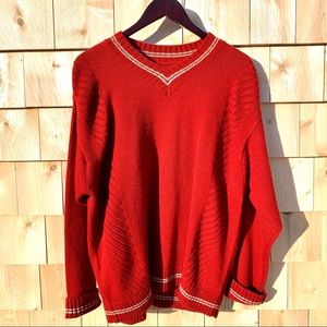 Men’s Arizona Red V-Neck long sleeve sweater-L